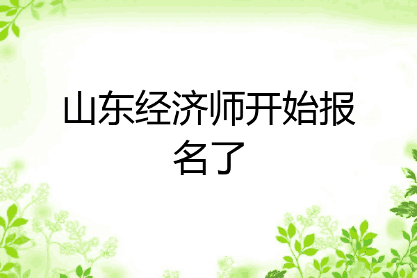 山东经济师开始报名了
