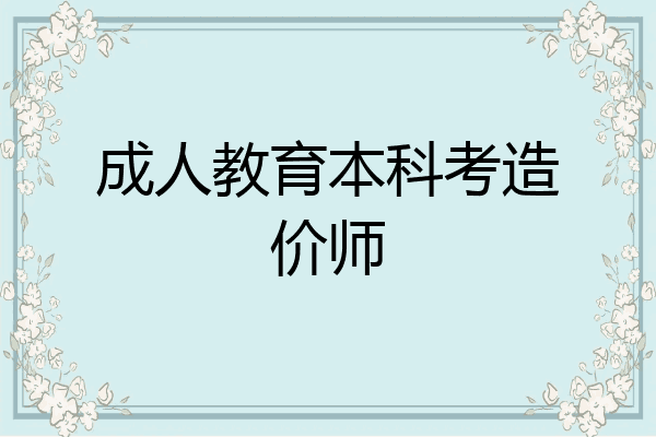 成人教育本科考造价师