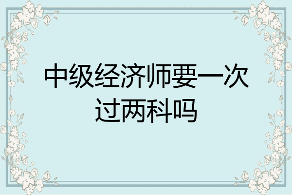 中级经济师要一次过两科吗