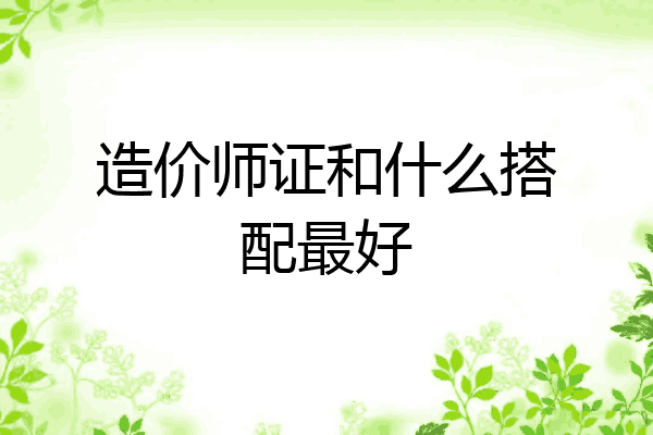 造价师证和什么搭配最好