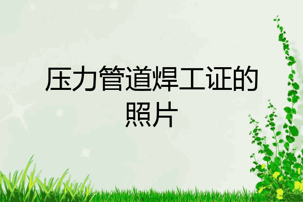 压力管道焊工证的照片