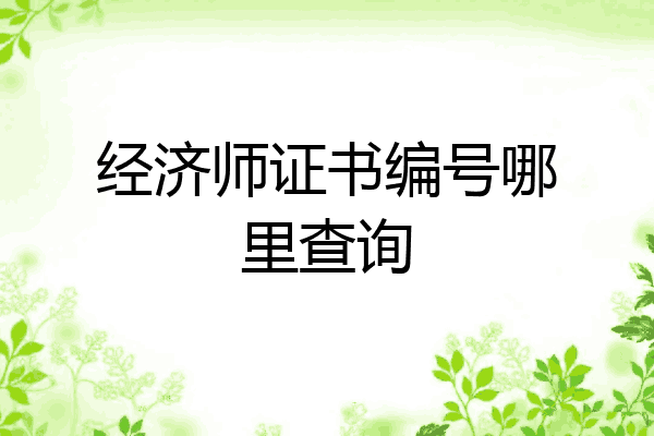 经济师证书编号哪里查询
