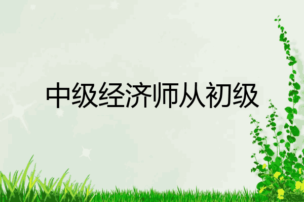 中级经济师从初级