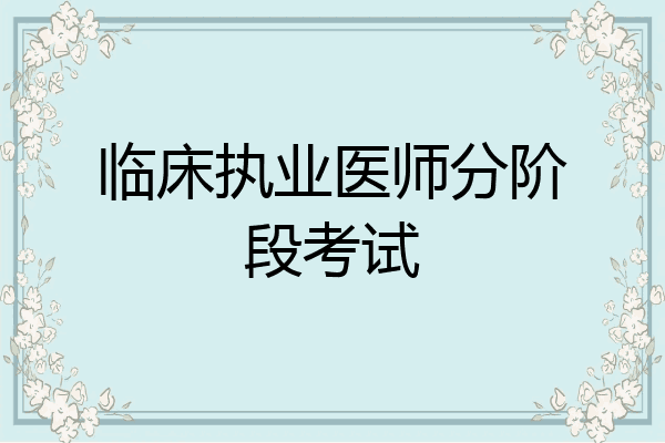 临床执业医师分阶段考试