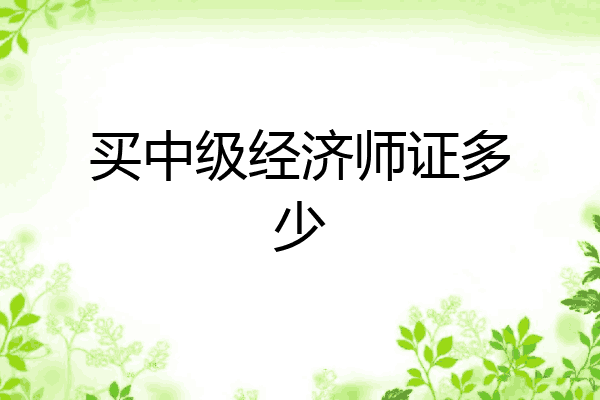 买中级经济师证多少