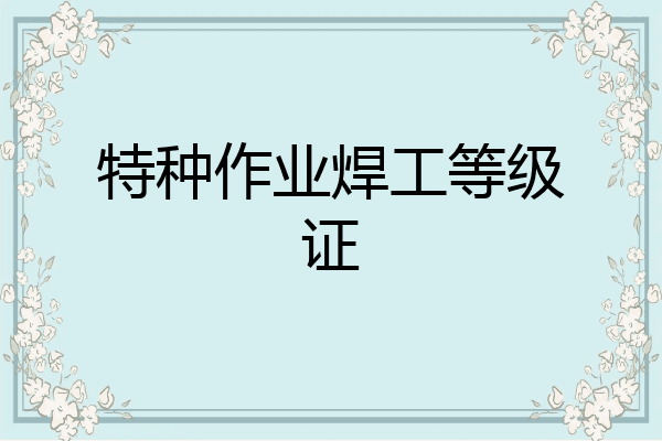 特种作业焊工等级证