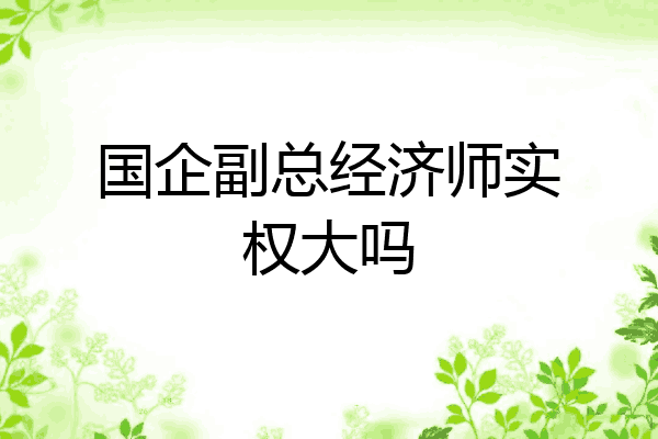 国企副总经济师实权大吗