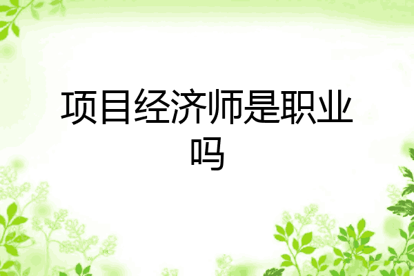 项目经济师是职业吗