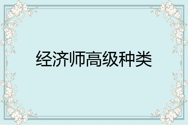 经济师高级种类