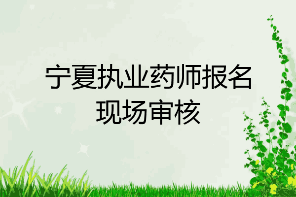 宁夏执业药师报名现场审核