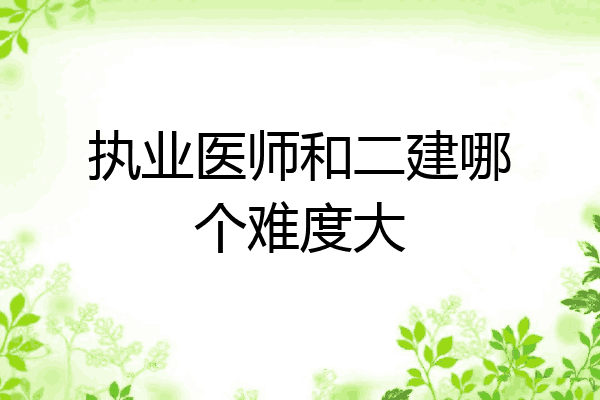 执业医师和二建哪个难度大