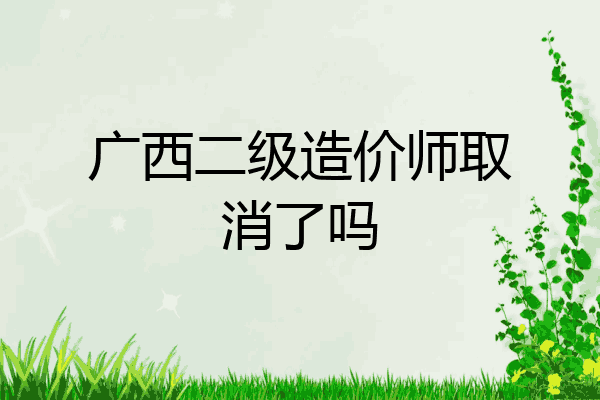 广西二级造价师取消了吗