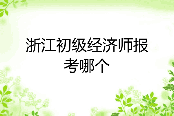 浙江初级经济师报考哪个