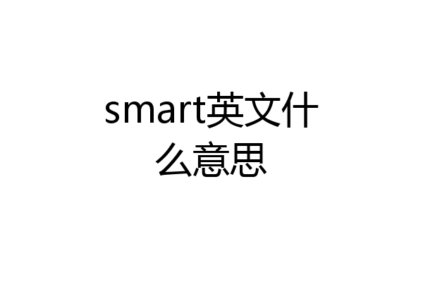 smart英文什么意思
