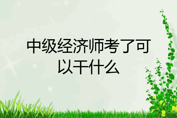中级经济师考了可以干什么