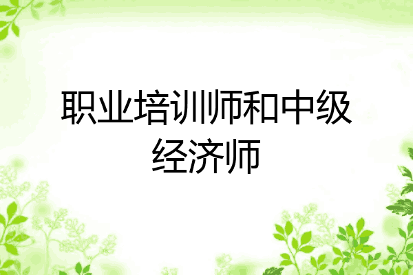 职业培训师和中级经济师