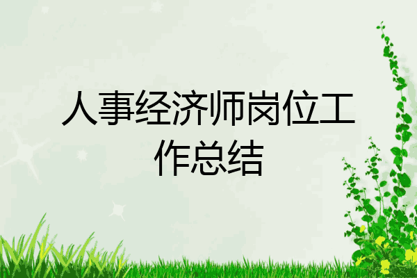 人事经济师岗位工作总结