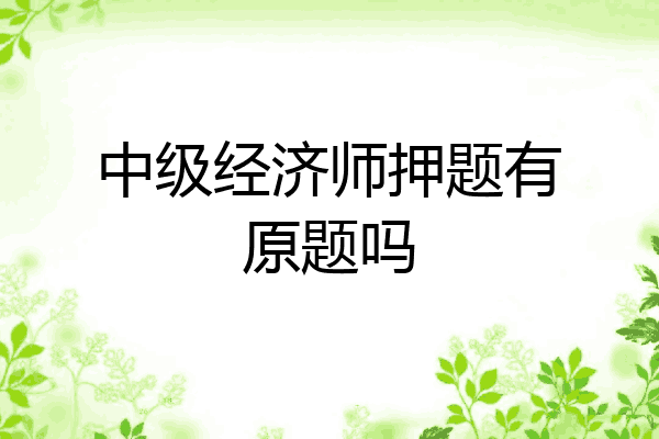 中级经济师押题有原题吗