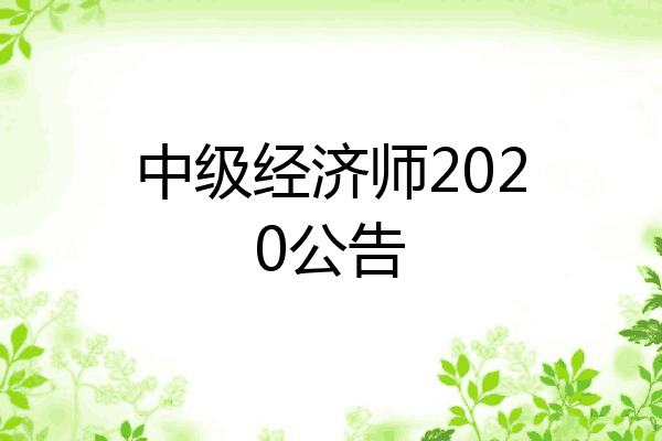 中级经济师2020公告