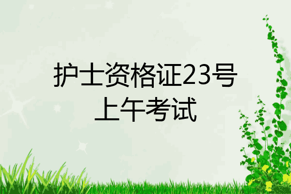 护士资格证23号上午考试