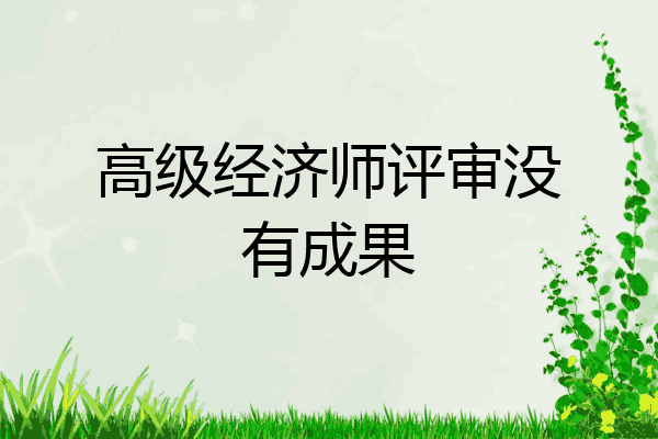 高级经济师评审没有成果