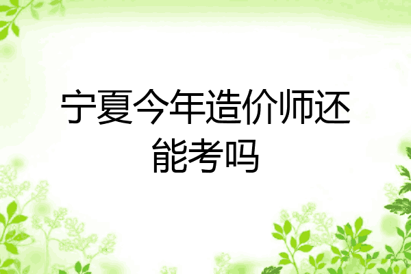 宁夏今年造价师还能考吗