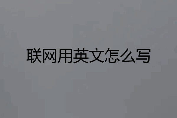 联网用英文怎么写