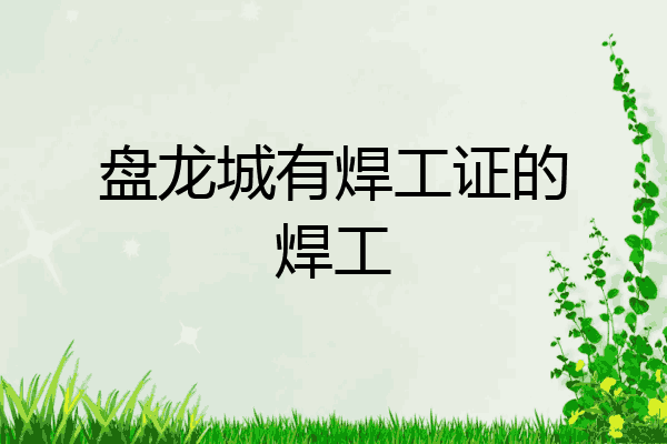 盘龙城有焊工证的焊工