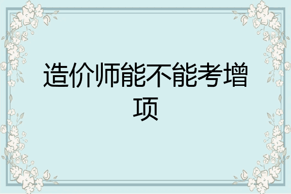 造价师能不能考增项