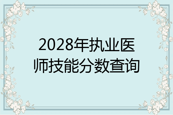 2028年执业医师技能分数查询