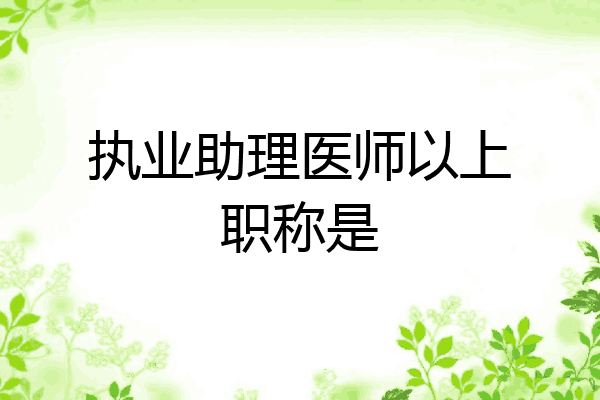 执业助理医师以上职称是