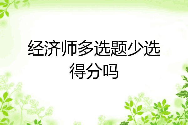 经济师多选题少选得分吗