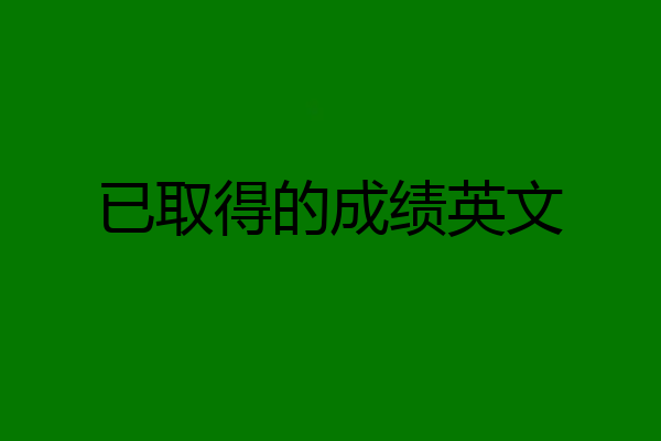 已取得的成绩英文