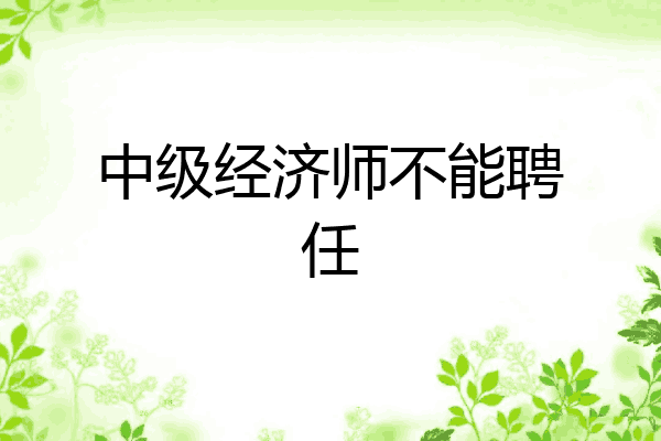 中级经济师不能聘任