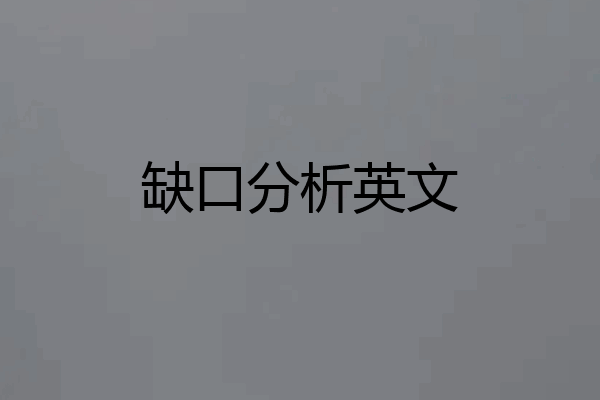 缺口分析英文