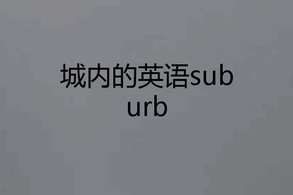 城内的英语suburb