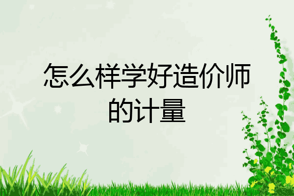 怎么样学好造价师的计量