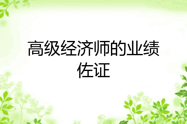 高级经济师的业绩佐证