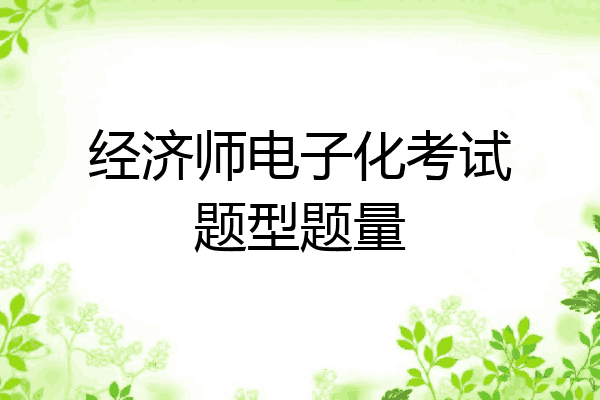 经济师电子化考试题型题量