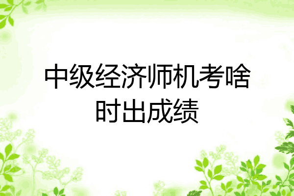 中级经济师机考啥时出成绩