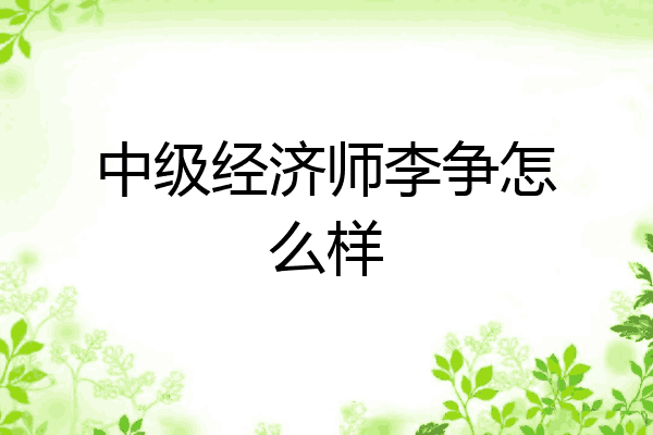 中级经济师李争怎么样