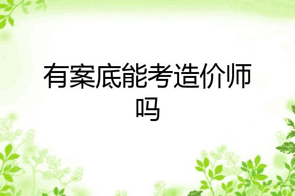 有案底能考造价师吗