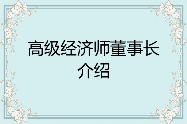 高级经济师董事长介绍