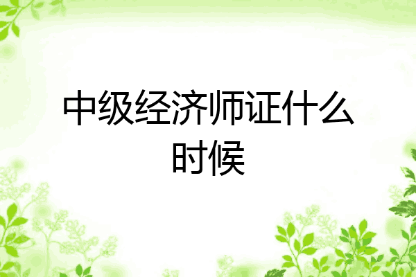 中级经济师证什么时候