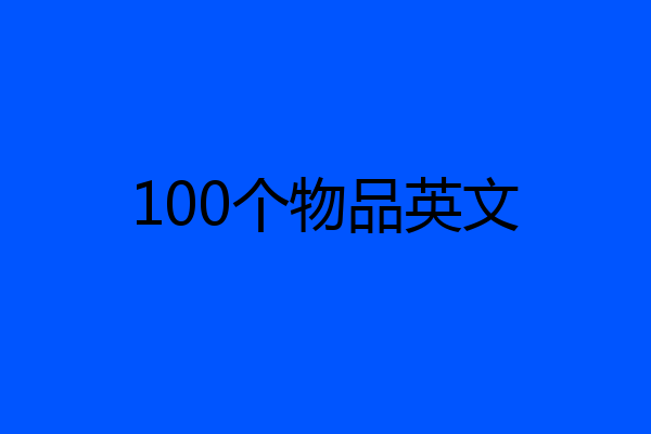 100个物品英文