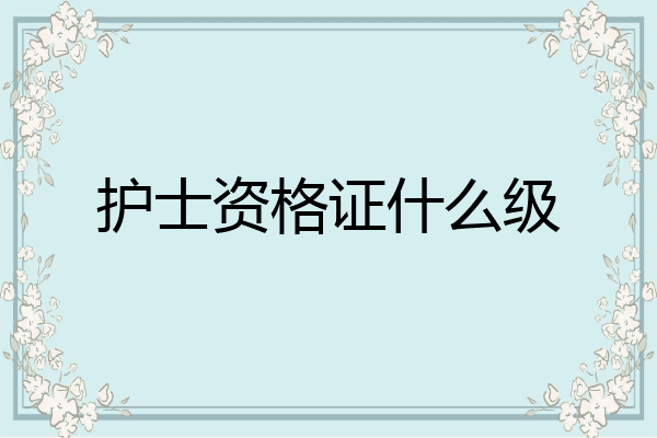 护士资格证什么级
