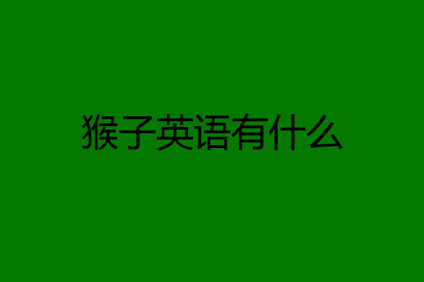 猴子英语有什么