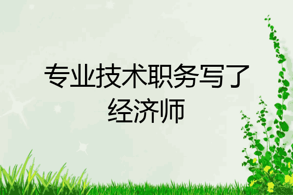 专业技术职务写了经济师