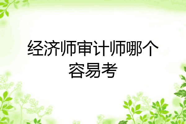 经济师审计师哪个容易考