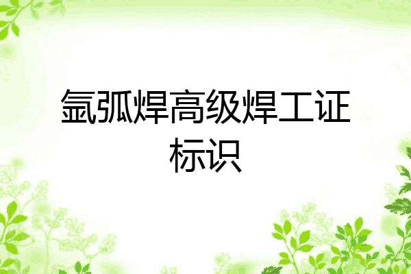 氩弧焊高级焊工证标识